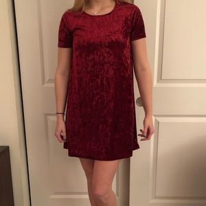 Crushed Red Velvet Dress